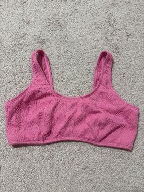 Pink Textured Scoop Bikini